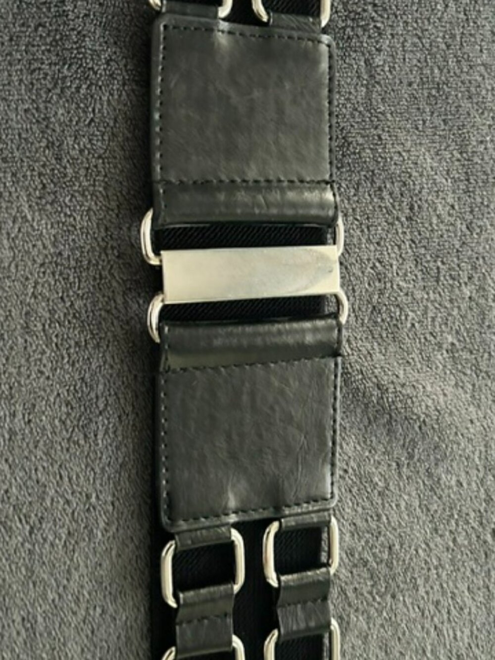 Vintage Betsey Johnson Black Stretch Belt BBP1635 - Picture 2 of 9